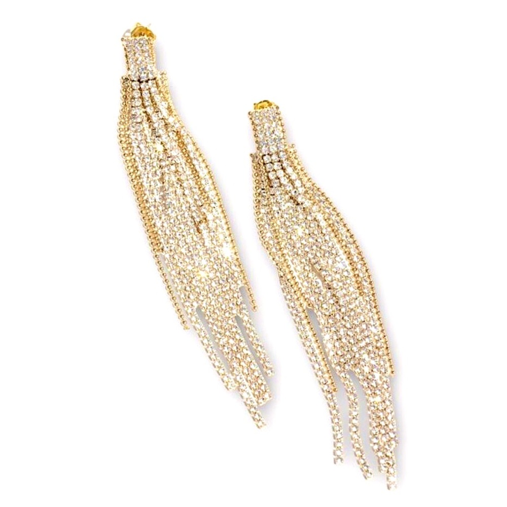 🩷BRAND NEW CHIC SIMULATED DIAMOND LIMG CRYSTAL EARRINGS STATEMENT DANGLE TREND